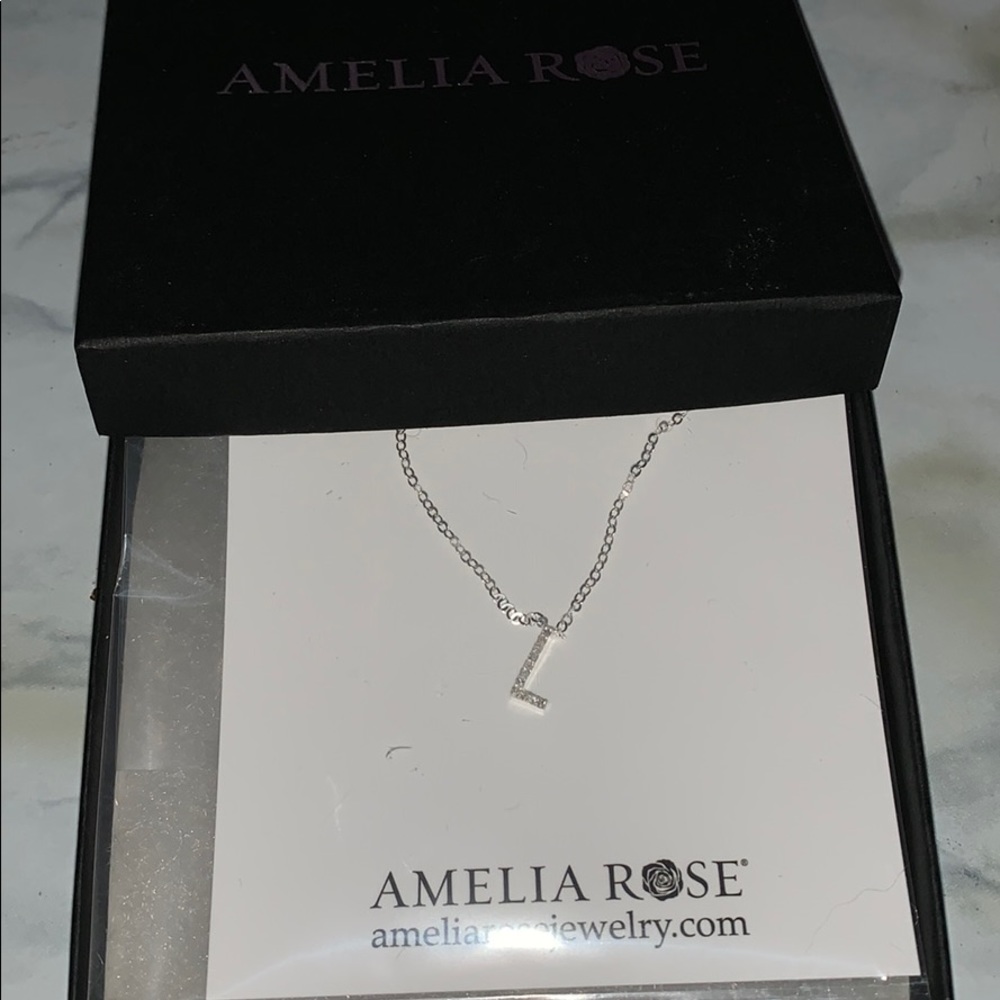Amelia Rose diamond “L” necklace